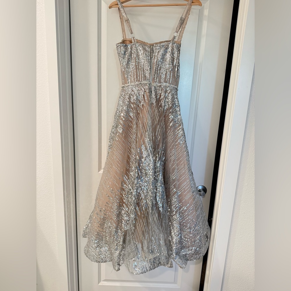 NWOT BRONX AND BANCO MADEMOISELLE SILVER MIDI DRESS - Picture 9 of 17